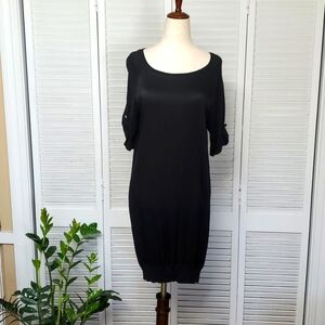 Magaschoni Silk and Cashmere Knit Short Sleeve Midi Dress Size L